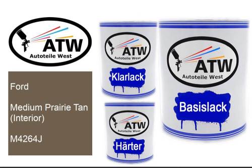 Ford, Medium Prairie Tan (Interior), M4264J: 1L Lackdose + 1L Klarlack + 500ml Härter - Set, von ATW Autoteile West.